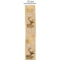 Cinta decorativa con diseño de ciervo, cinta navideña, 15 mm x 15 m | Floristik24.es