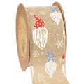 Floristik24 Cinta decorativa con gnomos navideños sobre cinta de yute, motivo invernal, 60 mm x 10 m