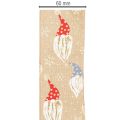 Cinta decorativa con gnomos navideños sobre cinta de yute, motivo invernal, 60 mm x 10 m | Floristik24.es