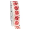 Floristik24 Cinta decorativa con copos de nieve, para envolver regalos, invierno, 25 mm x 20 m