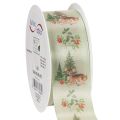 Floristik24 Cinta decorativa con motivos de ciervos, bosque y flores, 40 mm x 15 m