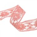 Floristik24 Cinta de encaje rosa antiguo, cinta decorativa, decoración vintage, cinta decorativa, decoración de boda W25mm L15m
