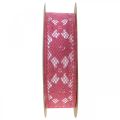 Floristik24 Cinta encaje rosa 25mm cinta decorativa encaje 15m