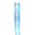 Floristik24 Cinta adhesiva decorativa con borde de alambre azul 15mm L20m