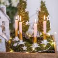 Floristik24 Portavelas de árbol, Navidad, estrella para pegar, decoración de velas de metal blanco shabby chic Ø5cm