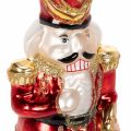 Figura de cascanueces roja para la punta del árbol de Navidad, 28 cm, cristal auténtico. | Floristik24.es