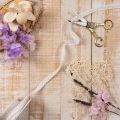 Cinta de encaje de algodón, cinta decorativa fina para manualidades, 15 mm de ancho, 10 m de largo. | Floristik24.es