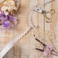 Cinta decorativa de encaje, ribete de algodón fino para manualidades, 15 mm de ancho, 10 m de largo. | Floristik24.es