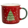 Floristik24 Taza navideña con motivo de árbol de Navidad, 9 cm