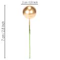 Bolas artificiales de bayas doradas en alambre para arreglos festivos, 2 cm, 48 unidades | Floristik24.es