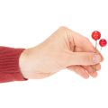 Mini adornos navideños artificiales de bayas rojas para decoración floral, 2 cm, 48 unidades. | Floristik24.es