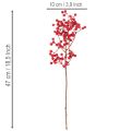 Rama de acebo artificial con bayas rojas, rama decorativa para jarrones, 47 cm, 3 piezas. | Floristik24.es