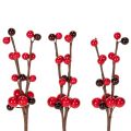 Floristik24 Rama artificial con bayas rojas, 15 cm, 6 unidades