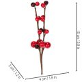 Rama artificial con bayas rojas, 15 cm, 6 unidades | Floristik24.es