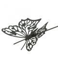 Floristik24 Tapón flor metal mariposa negro 10,5×8/44cm 3uds