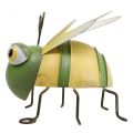 Floristik24 Figura de jardín abeja, figura decorativa insecto de metal H9.5cm verde amarillo