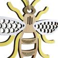 Floristik24 Adorno para colgar abejas amarillo, blanco, madera dorada decoración de verano 6 piezas