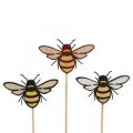 Floristik24 Tapón de abeja tapón de flor de madera color natural 34cm 12pcs