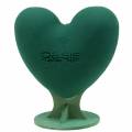 Floristik24 Espuma floral corazón 3D con pie espuma floral verde 30cm x 28cm