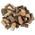 Floristik24 Piezas decorativas de madera de abedul con corteza para manualidades, 3 cm, 300 g