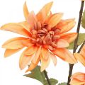Floristik24 Dalia flor decorativa, decoración de otoño, flor de seda naranja 55cm Ø9 / 11cm