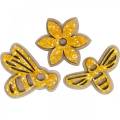 Floristik24 Flores y abejas para espolvorear madera de naranja espolvorear decoración primavera 36pcs