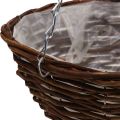 Floristik24 Cesta de flores cesta colgante marrón cesta colgante cesta de plantas Ø34cm