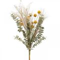 Flores artificiales Craspedia hierba pluma eucalipto ramo 55cm