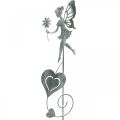 Floristik24 Decoración de jardín, tapón decorativo flor elfo, decoración de primavera, tapón de metal, hada con corazones, día de San Valentín 2 piezas