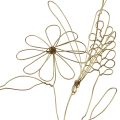 Floristik24 Guirnalda de flores colgador decorativo de metal motivo dorado pradera 110cm