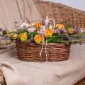 Floristik24 Cesta de flores, cesta para plantar, decoración floral natural L31cm H11.5cm