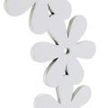 Floristik24 Guirnalda de flores de madera blanca Ø15cm 8pcs