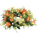 Floristik24 Corona de flores artificiales anémonas naranja Ø30cm H9cm