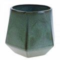 Floristik24 Maceta Jardinera de cerámica Verde Hexagonal Ø18cm H15cm