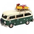 Floristik24 Decoración navideña coche bus navideño bus vintage verde 17cm
