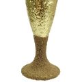 Floristik24 Percha copa champagne oro claro brillo 15cm Nochevieja y Navidad