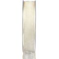 Floristik24 Cinta de gasa cinta de organza cinta decorativa organza crema 25mm 20m