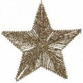 Floristik24 Adornos para árboles de Navidad, adornos de Adviento, colgantes de estrella dorados L30cm 4 piezas