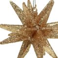 Floristik24 Decoraciones para árboles de Navidad estrellas brillantes 7.5cm 8pcs dorado