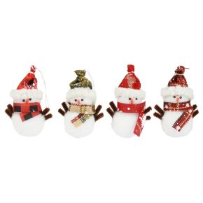Floristik24 Adornos para árboles de Navidad muñeco de nieve con sombrero H9cm 4 piezas