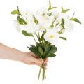 Rosa navideña artificial, ramo decorativo de flores blancas, 40 cm, 4 piezas. | Floristik24.es
