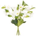 Rosa navideña artificial, ramo decorativo de flores blancas, 40 cm, 4 piezas. | Floristik24.es