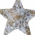 Floristik24 Estrella de coco blanco gris 5cm 50pcs Adviento estrellas dispersión decoración