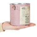 Lata decorativa, rosa antigua, lata de metal para plantar, Ø11cm H10.5cm | Floristik24.es