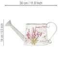 Regadera decorativa de metal, color lavanda, diseño retro para jardín, 30×11×14,5 cm | Floristik24.es