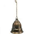 Floristik24 Campana decorativa, campana de metal, campana dorada para colgar Ø20.5cm H24cm