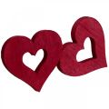Floristik24 Corazones decorativos decoración esparcida corazones de madera rojo Ø2cm 144p