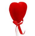 Floristik24 Deco corazones flocados 6cm rojo 18uds