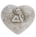 Floristik24 Mini corazones decorativos con angel 4cm gris 8pcs