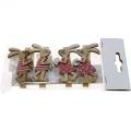 Floristik24 Clips decorativos conejitos conejitos de Pascua rosa, blanco madera decoración de Pascua 4 piezas